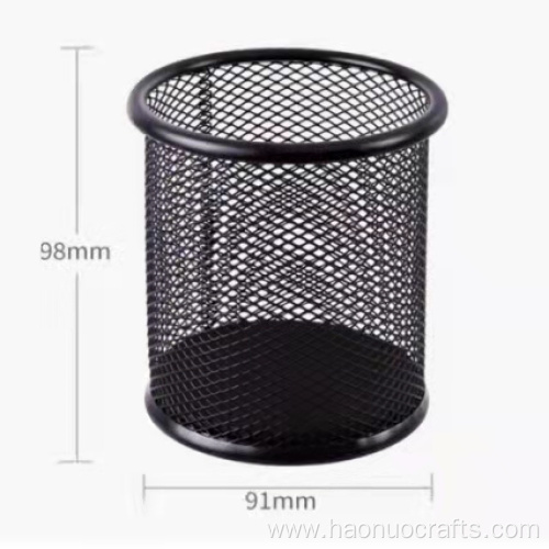 fashionable furnishings Circular Metal pen container